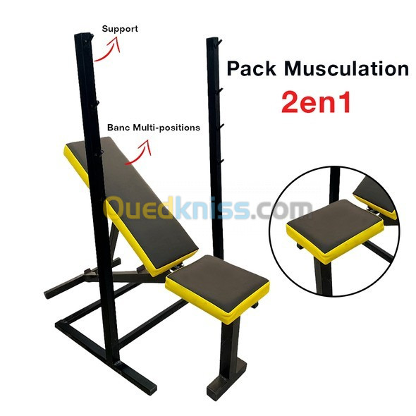 جماعة ل Musculation Hadi Likom t5dem Biha Wch T7b Inclinés. Couchés  طقم 2في1 المناسب للرياضيين