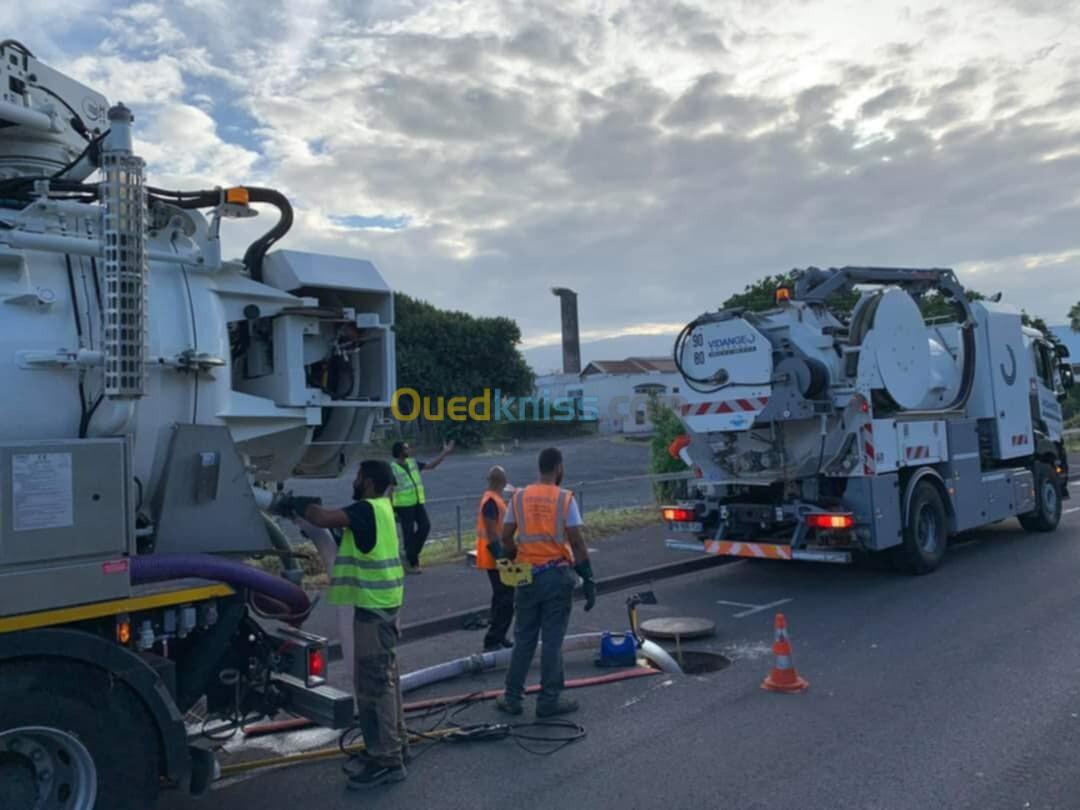 camion débouchage canalisation nettoyage vidange 24h7j 