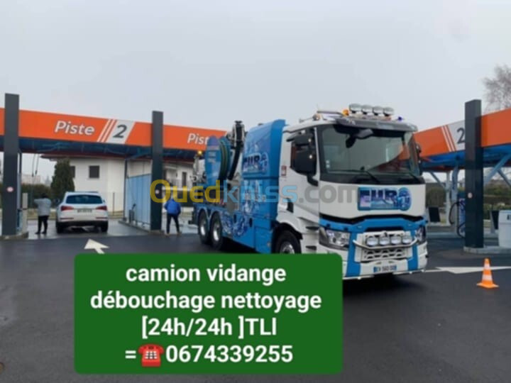 camion débouchage canalisation nettoyage vidange 24h7j 