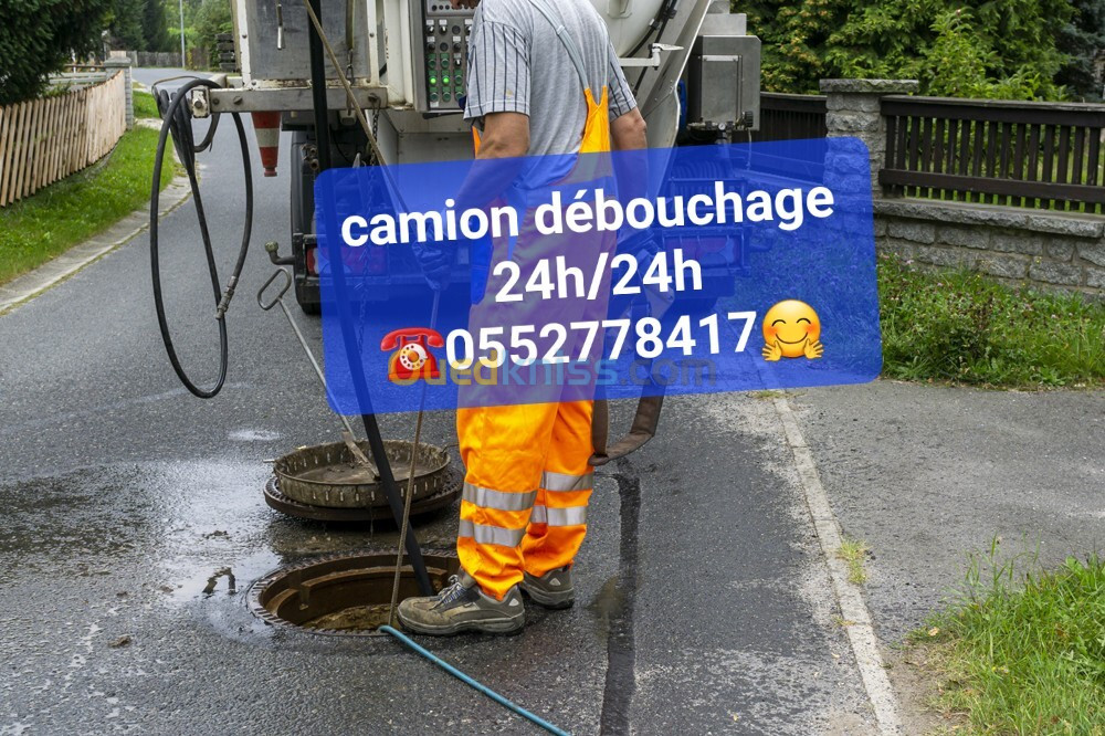 service débouchage canalisation curage nettoyage vidange 24h7j 