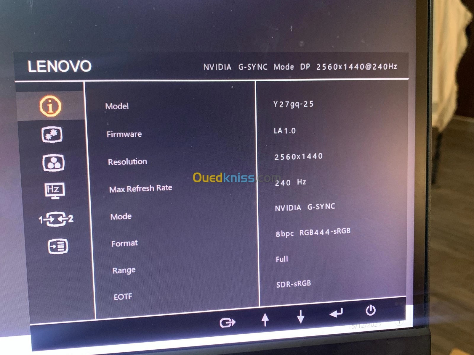 Lenovo Legion Y27gq-25 27 Pouces QHD, 2560x1440 Pixels 240 Hz NVIDIA G-Sync