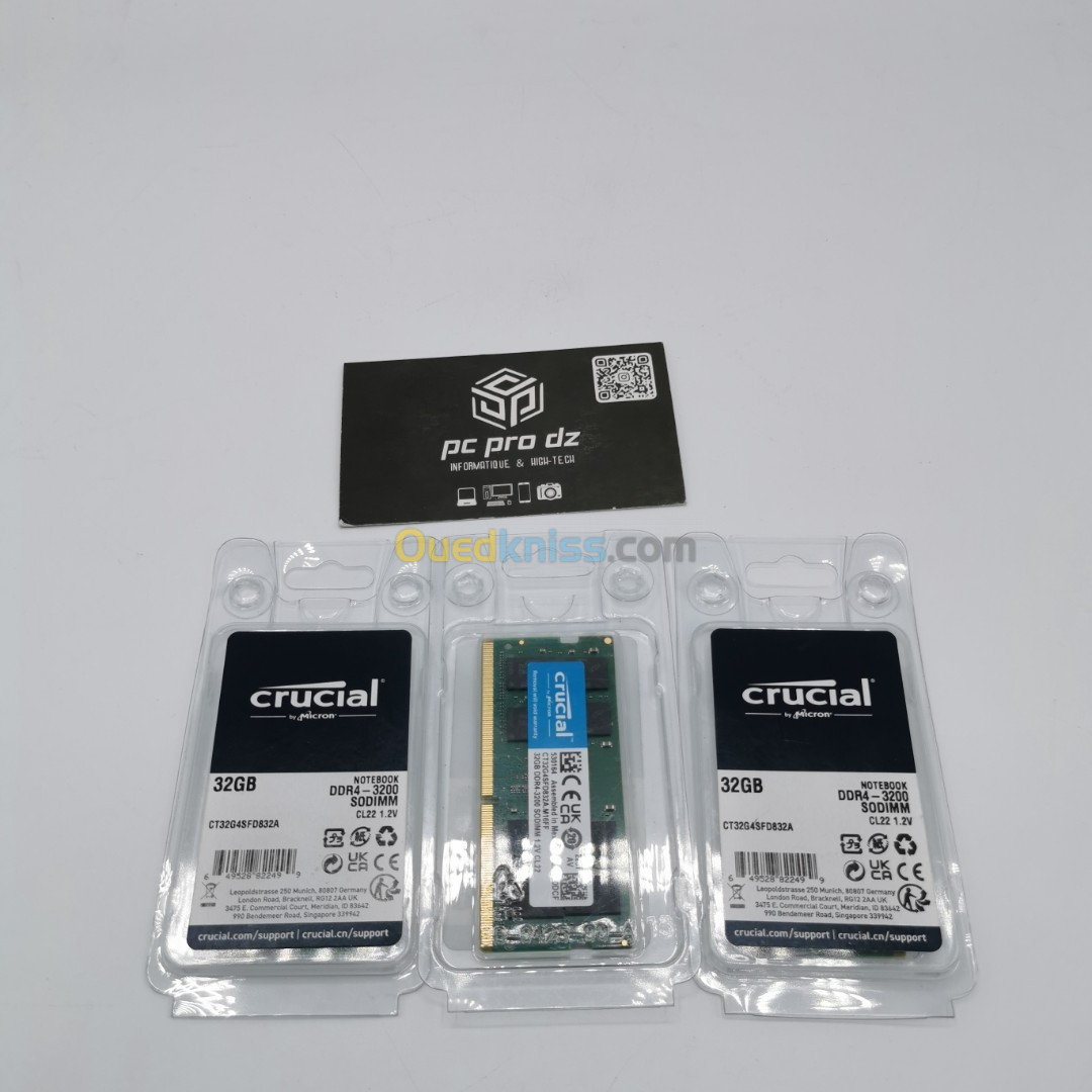 Ram Crucial 32GB DDR4-3200 SODIMM - Alger Algérie