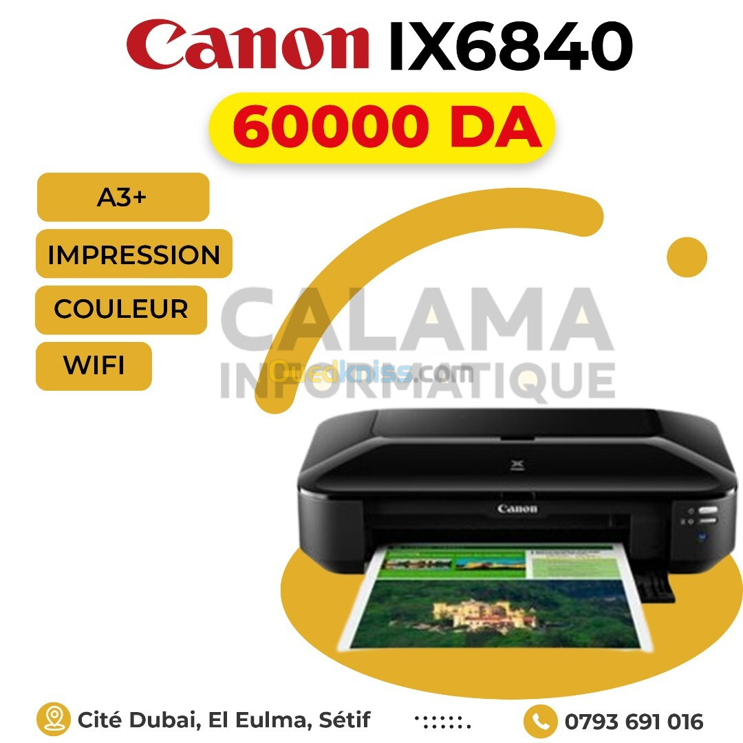 IMPRIMANTE Canon PIXMA iX6840 COULEUR WIFI A3+