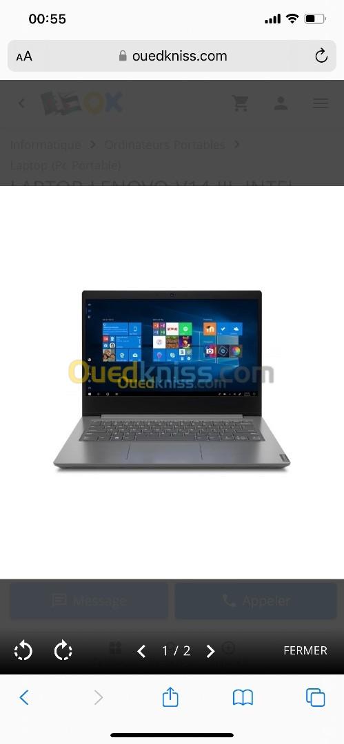 LAPTOP LENOVO V14-IIL INTEL CORE I5-1035G1 DDR4 4GB SSD 256GB ECRAN 14''