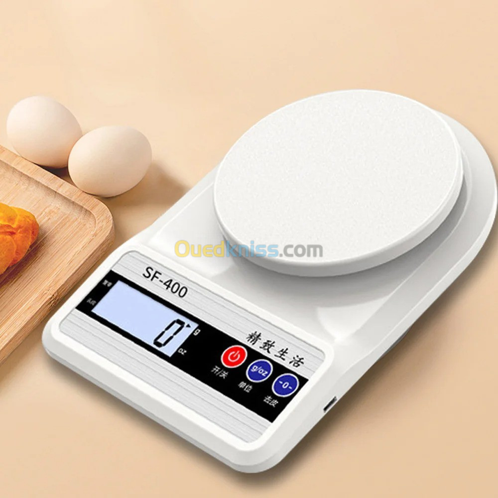 Balance de cuisine, balance de cuisine numérique 10KG avec grand écran LCD,  balance numérique, surface de pesée en acier inoxydable, balance de