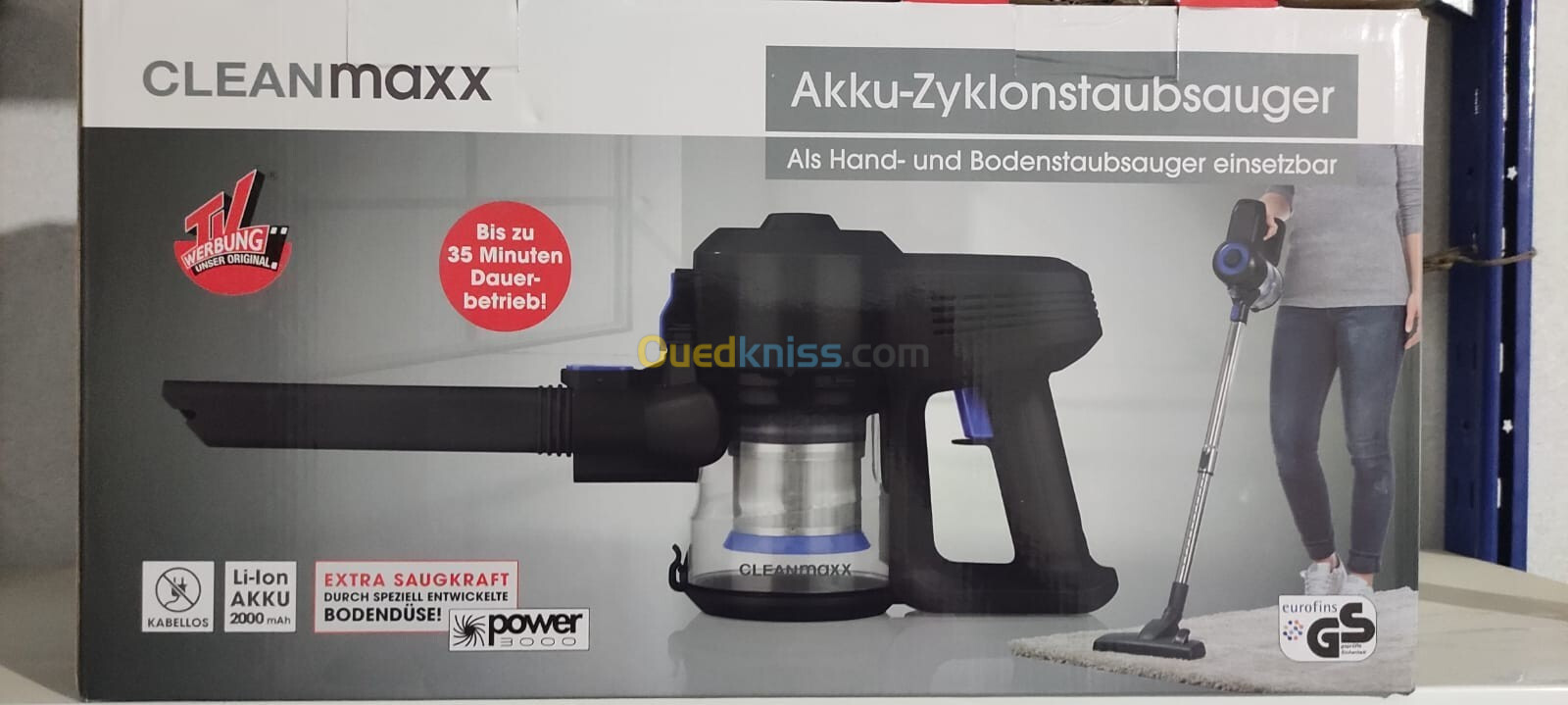 Aspirateur Sans Fil Cleanmaxx (Allemagne) avec Technologie Cyclonique 120W, Autonomie 40 Min