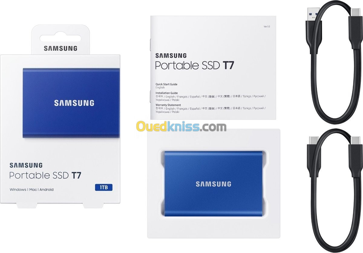 Disque SSD externe Samsung T7 USB 3.2 portable 1 To