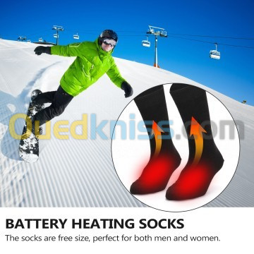 Taruor Chaussettes chauffantes électriques alimentées par usb et pile pour temps froid