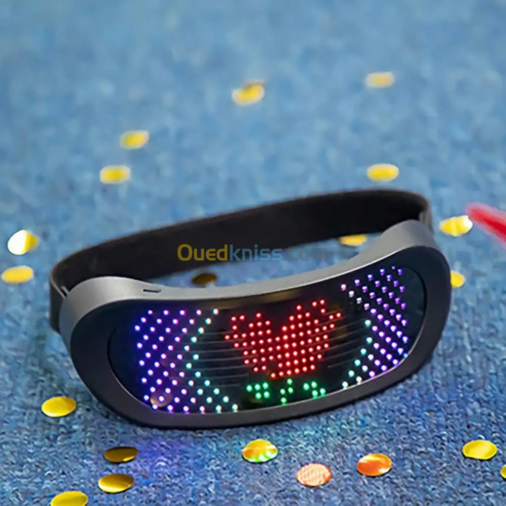 Lunettes LED dynamiques lumineuses Premium, pleine couleur, clignotantes