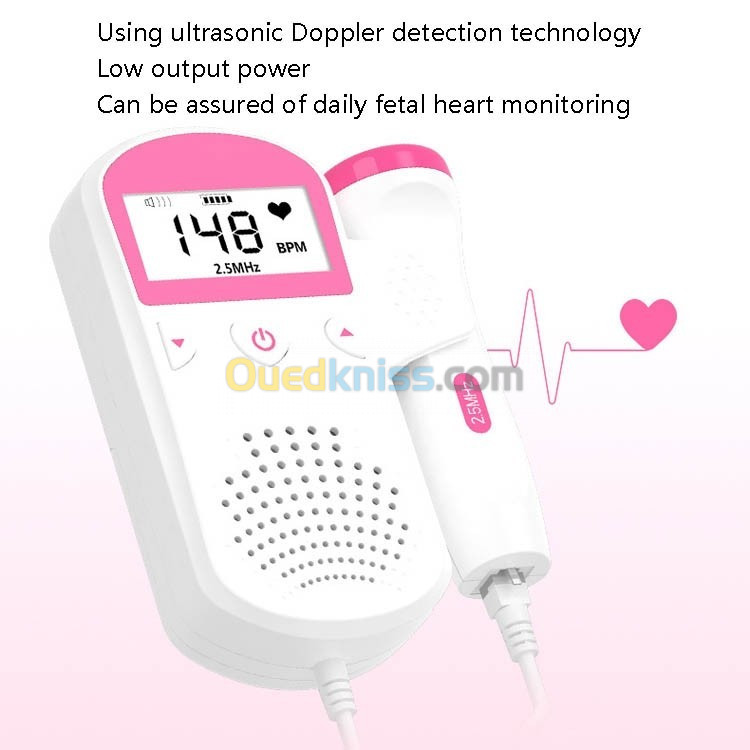 Doppler Baby Prénatal Sonar Doppler Femmes Moniteur Foetal Détecteur de fréquence cardiaque prénatal