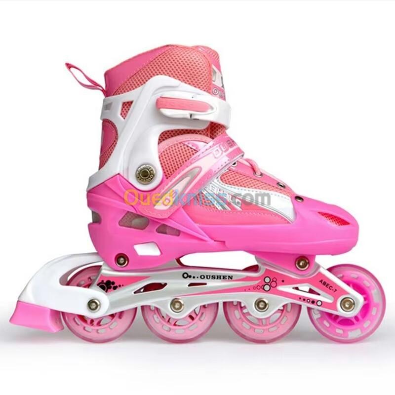 Rollers en ligne réglables et lumineux avec roues lumineuses pour enfants et jeunes Patins en ligne pour filles avec Support en Alliage d'aluminium Confortables et Respirants