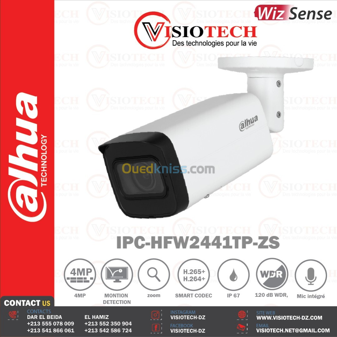  Caméra de surveillance DH-IPC-HFW2441TP-ZS