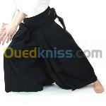 Pantalon Aïkido Hakama Adulte -Noir - L