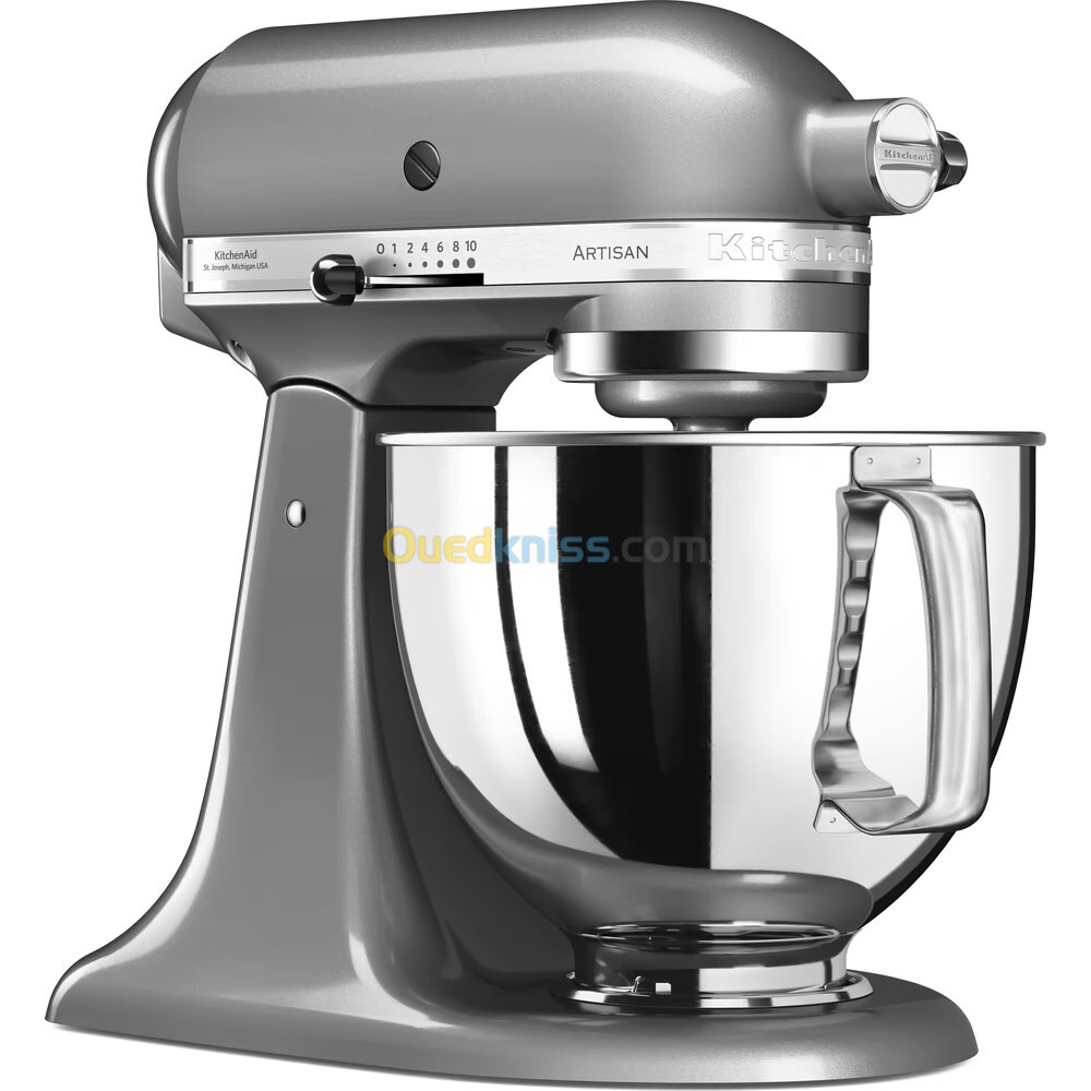 PETRIN KITCHEN AID ARTISAN 4.8 L GRIS 300 W BATTEUR PLAT CROCHET PETRISSEUR