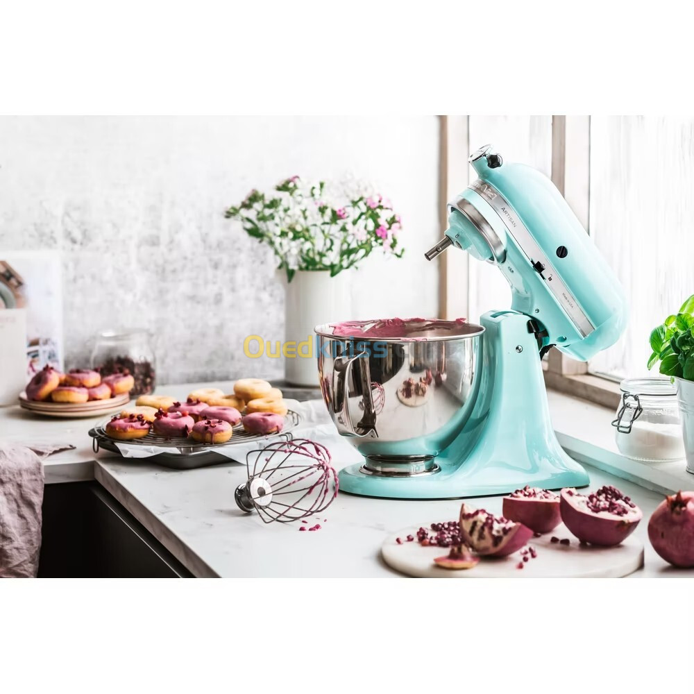 PETRIN KITCHEN AID ARTISAN 4.8 L BLEU CIEL 300 W BATTEUR PLAT CROCHET PETRISSEUR