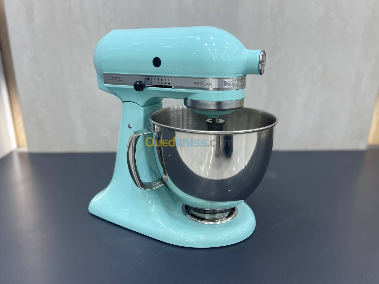 PETRIN KITCHEN AID ARTISAN 4.8 L BLEU CIEL 300 W BATTEUR PLAT CROCHET PETRISSEUR