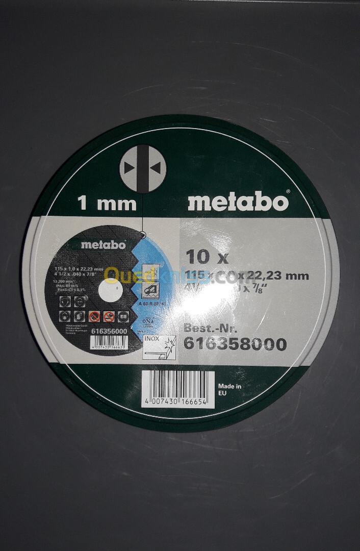 Disque tronçonnage SP, marque metabo , Re : 616358000 , dia115 mm , 10 pieces , allmande origenale .