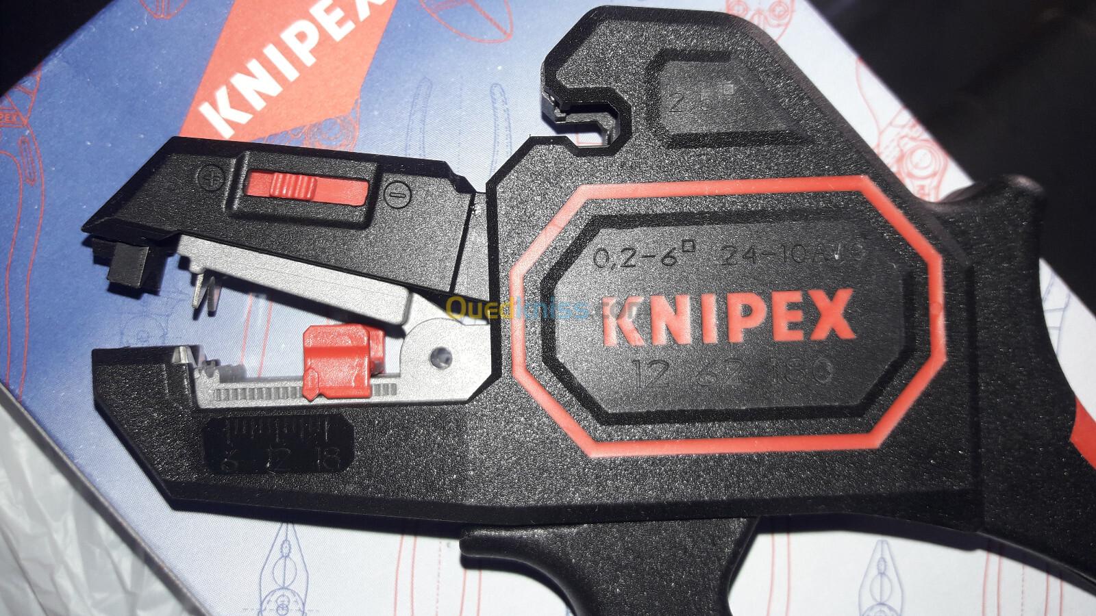 Pince à dénuder automatique et coupante , marque knipex , made in germany .