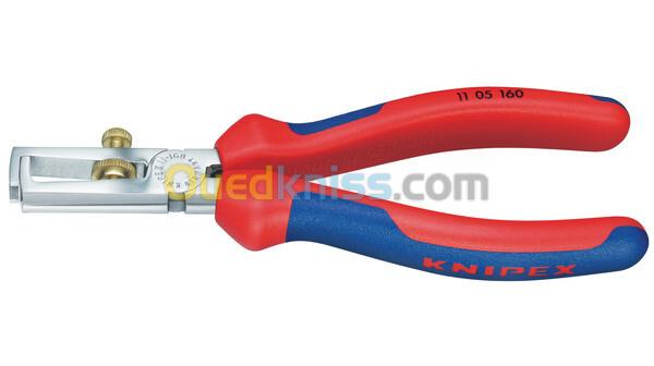 Pince à dénuder avec ressort d'ouverture , marque : Knipex , Re : 11 05 160 , made in germany .