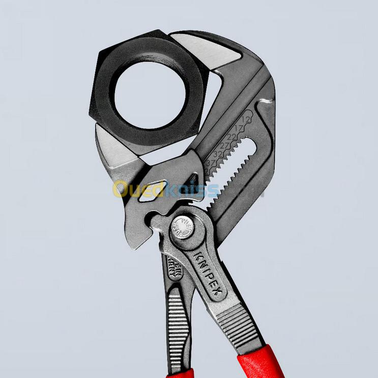 Pince-clé , marque knipex , Re : 86 01 250 , long : 250 mm , bouton de réglage , made in germany .