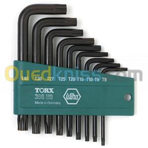 Jeu de cles TORX , marque wiha , Re : 36394 , 9 pieces , made in germany .