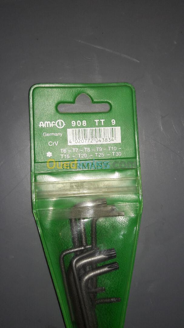 Jeu clés étoiles TORX de précision , marque AMF , 9 pièces , made in germany .