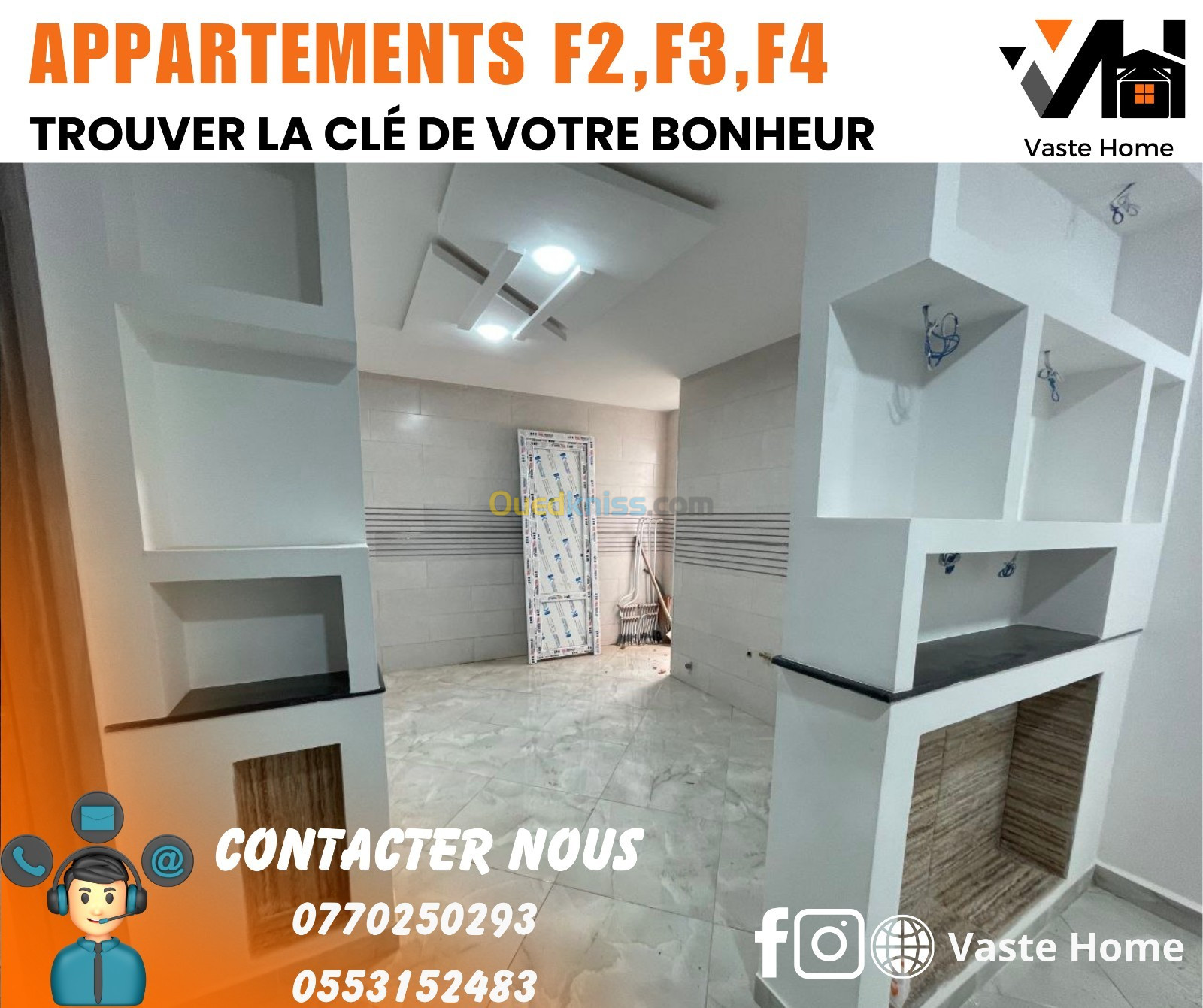 Vente Appartement F3 Alger Bordj el kiffan