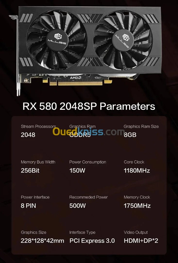 MLLSE AMD RX 580 8GB 2048SP