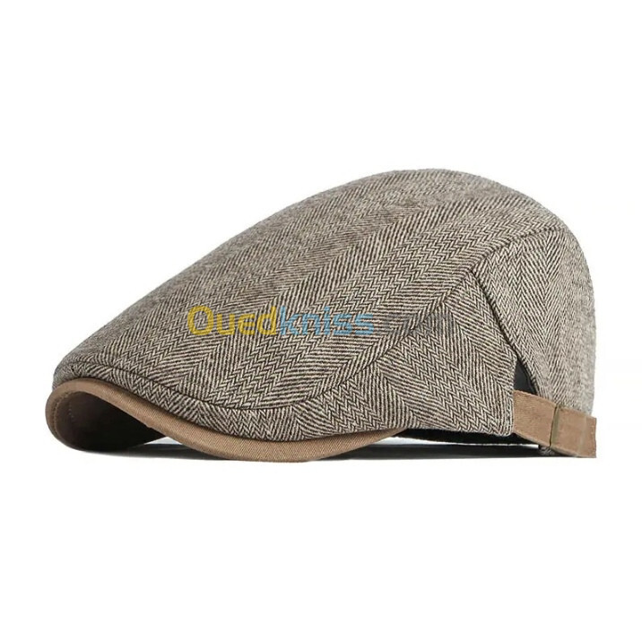 Béret Gatsby ajustable (55 à 60 cm le tour de tète) en tweed pour hommes