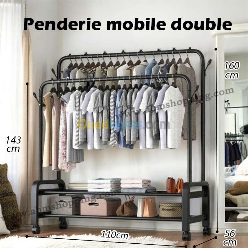 Penderie mobile double 