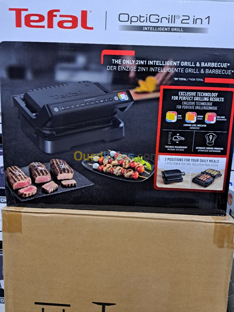 PRESSE PANINI TEFAL OPTIGRILL 2IN1 INTELLIGENT GRILL 2100WATT 9 PROGRAMME 