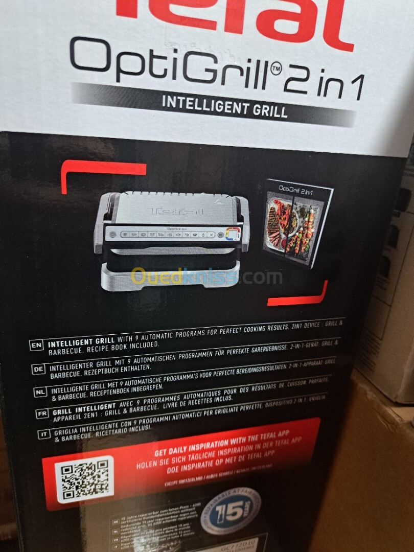 PRESSE PANINI TEFAL OPTIGRILL 2IN1 INTELLIGENT GRILL 2100WATT 9 PROGRAMME GC772D10 