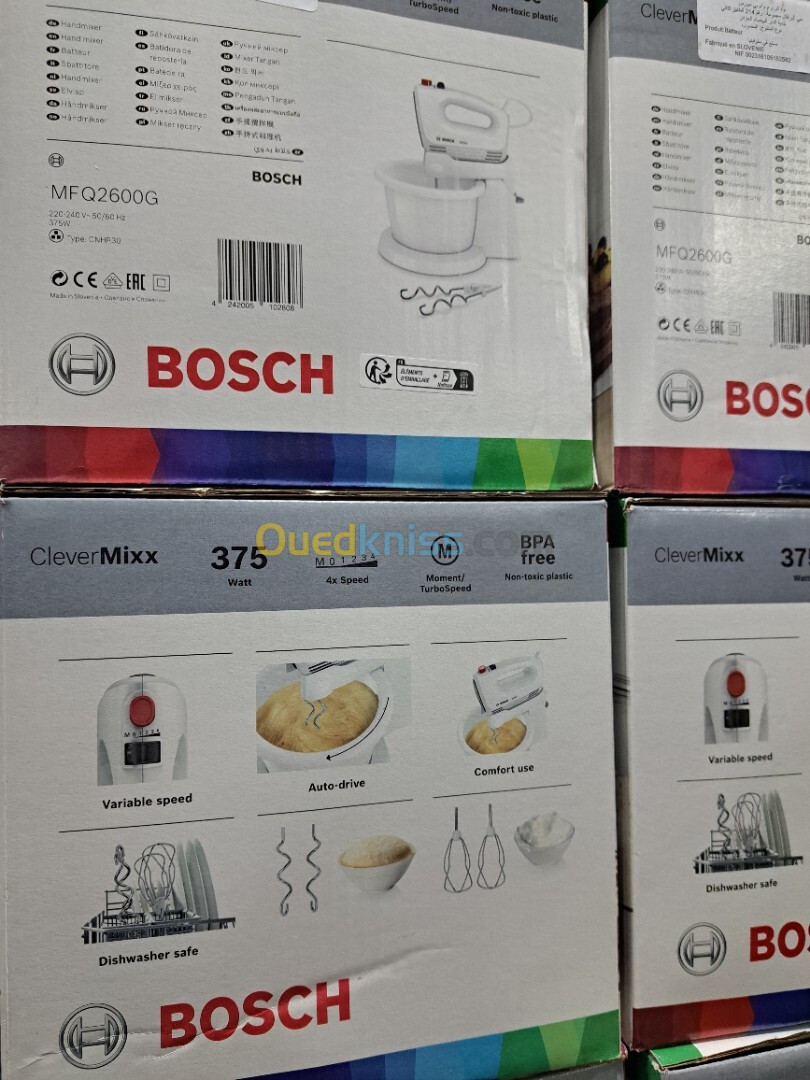 BATTEUR BOSCH CLEVER MIXX 375WATT AVEC BOL 4 VITESSE MFQ2600G EUROPÉEN 