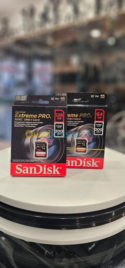 Carte mémoire sandisk extrême pro 64G et 128G