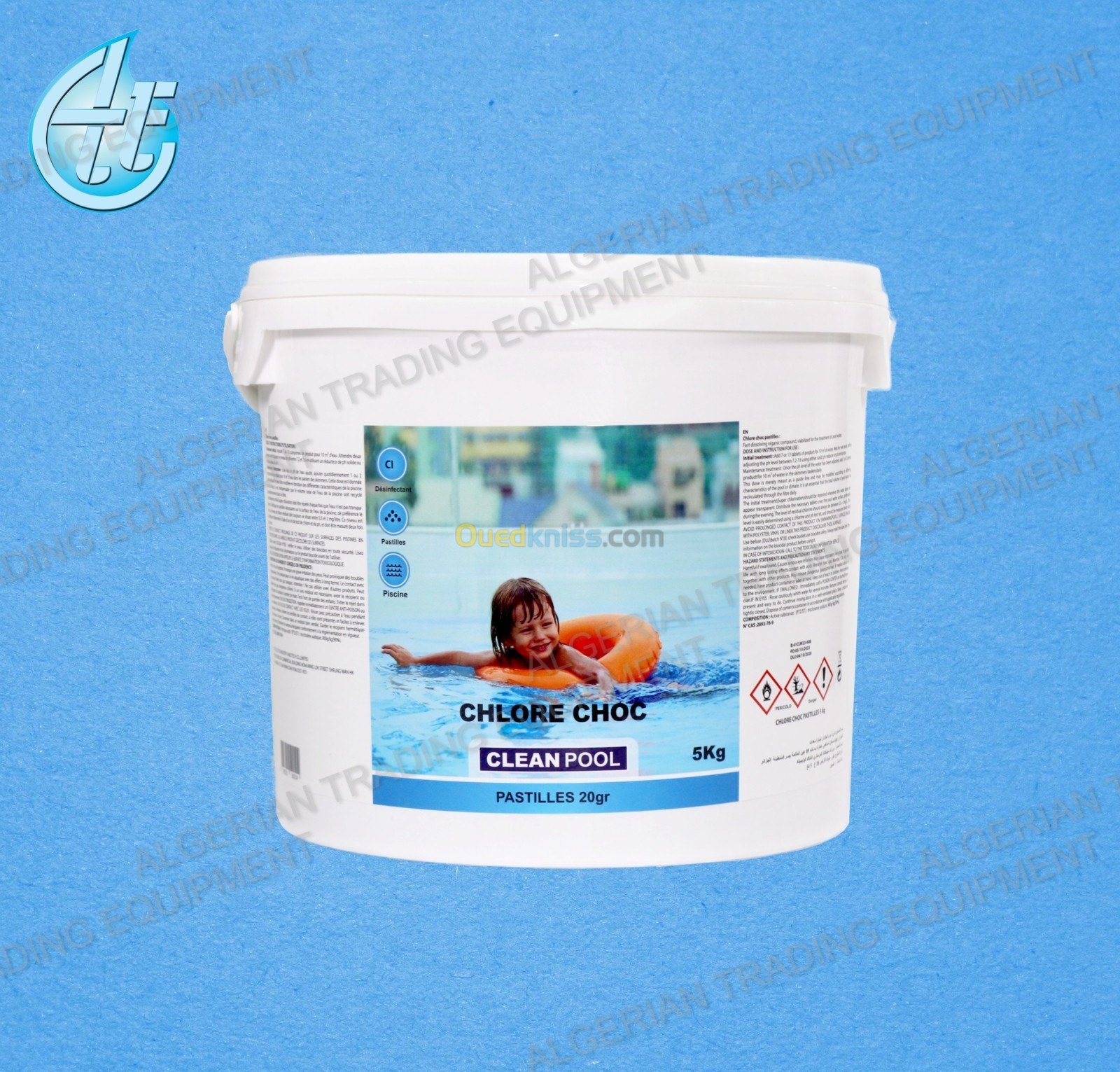 Produit Piscine - CleanPool - Action 10, Chlore Choc, Trichlore, Ph Moins, Flucolant