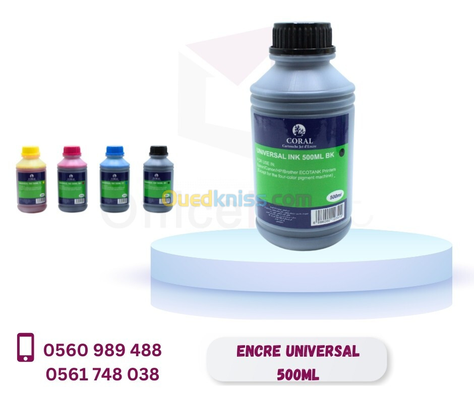 ENCRE CORAL UNVIVERSAL CANON-HP-EPSON-BROTHER-LEXMARK 500ML 