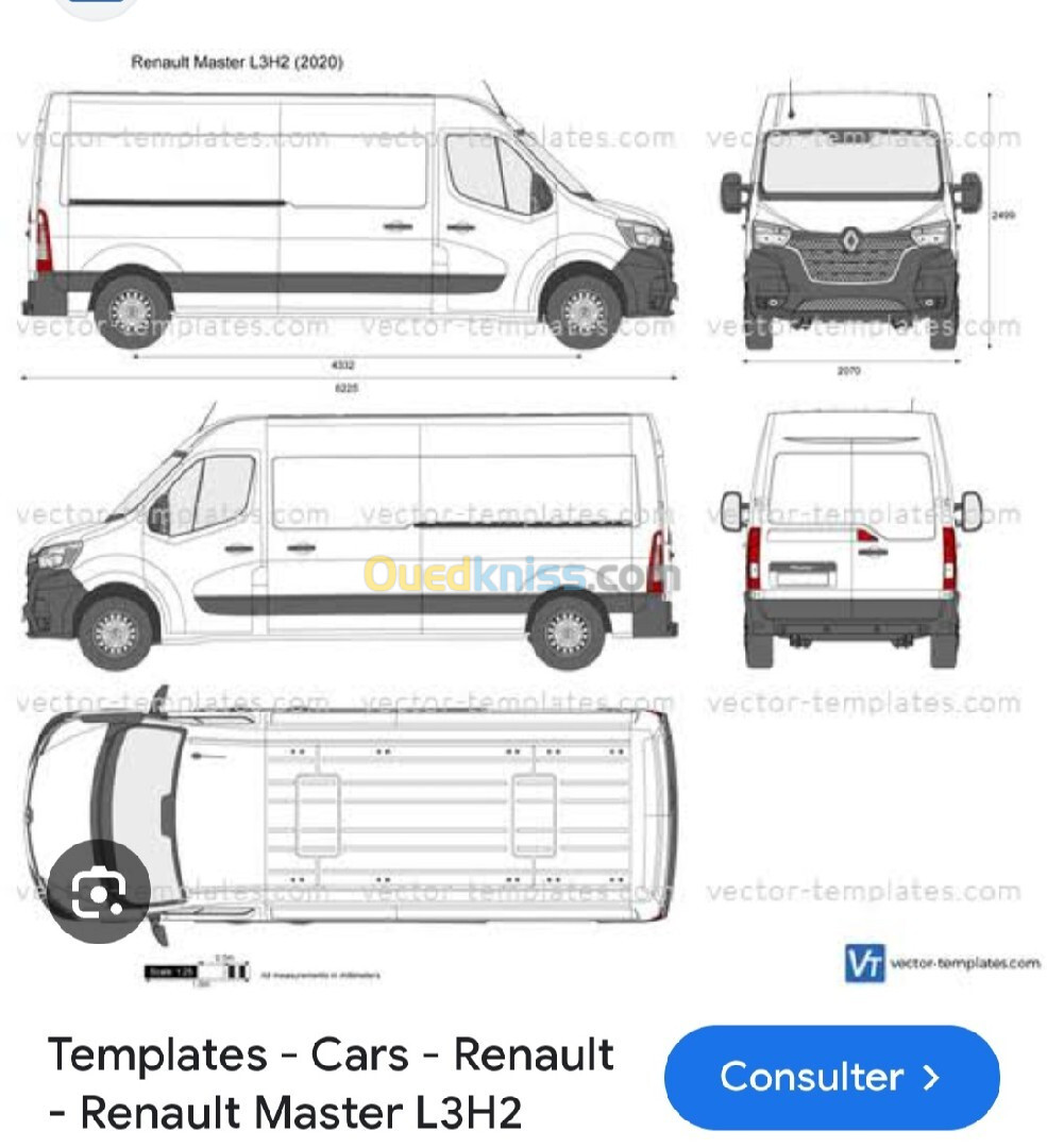 Renault Master L3H 2024 3 panneaux