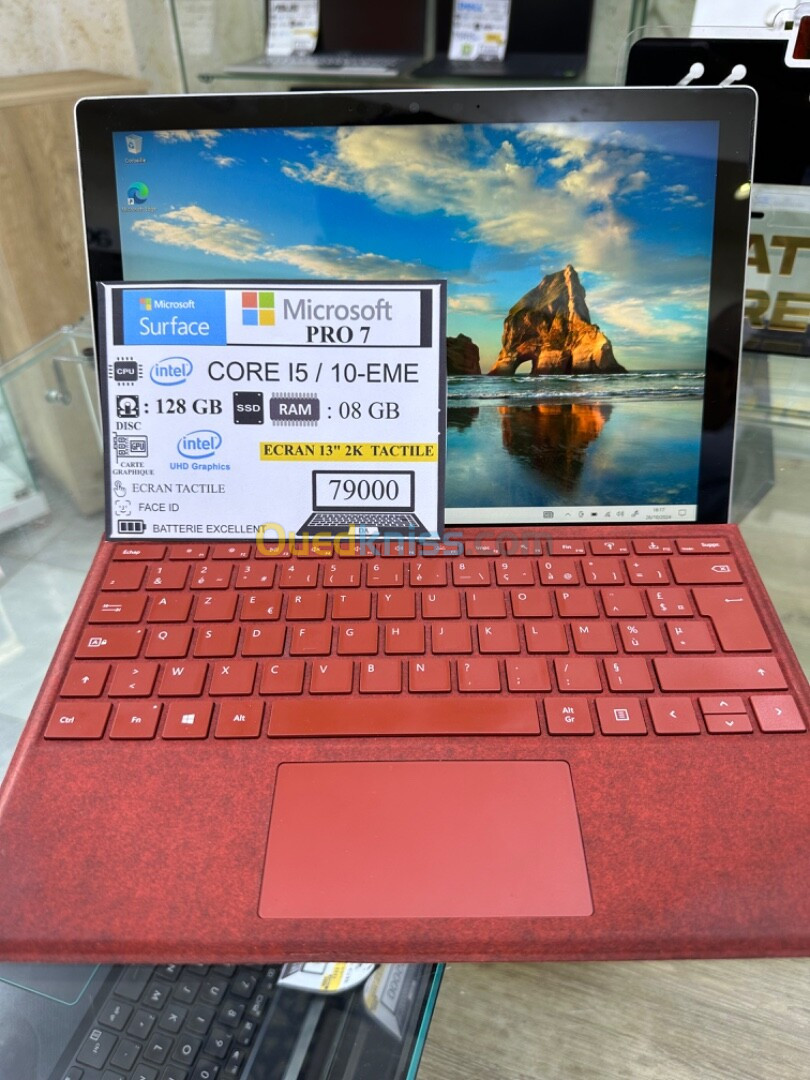 SURFACE PRO 7  CPU: CORE I5 / 10 EME  DISC  : 128 GB  (SSD)- 08GB