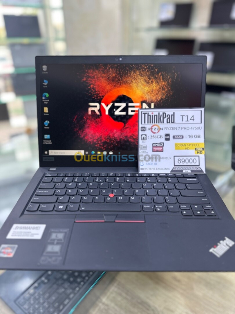 THINKPAD T14   RYZEN 7 PRO 4750U / DISC : 256 GB  (SSD) RAM : 16 