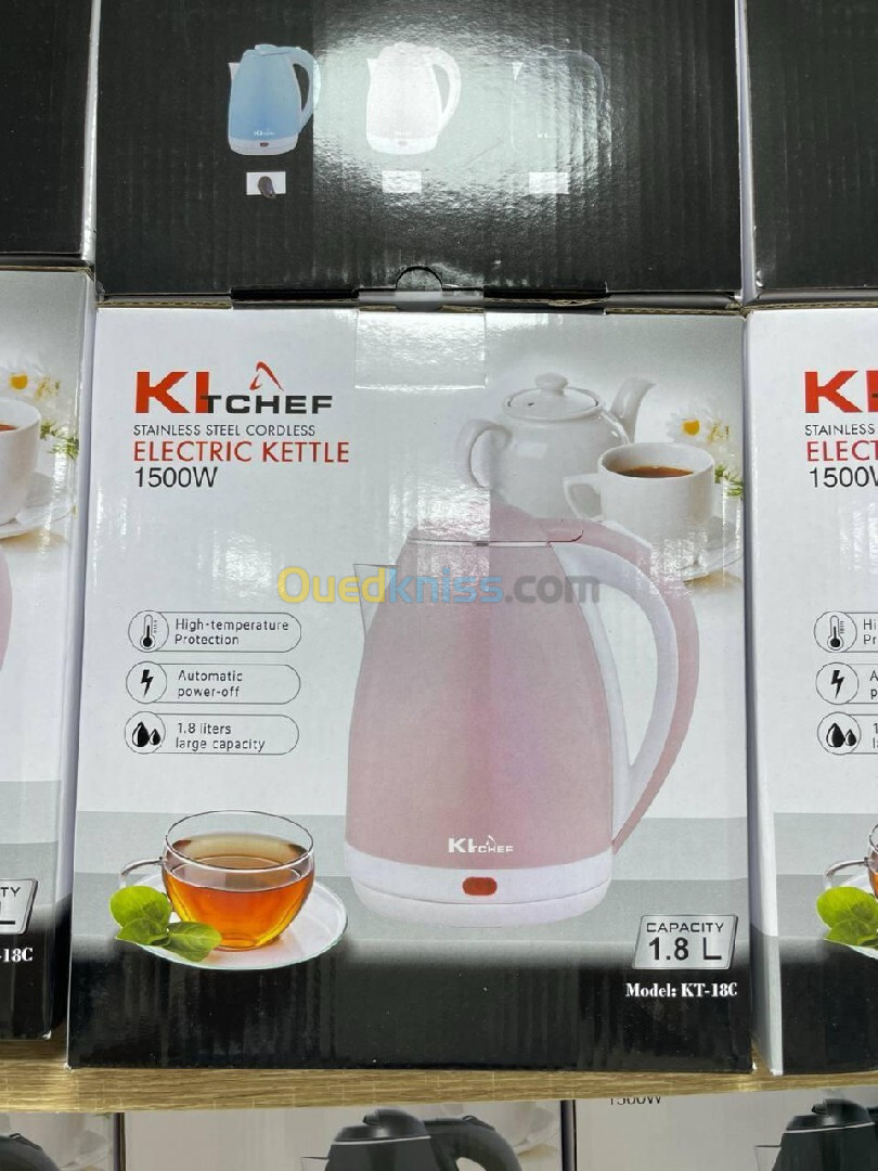 Kitchef Bouilloire électrique noir 1.8L 1500W KT 18C