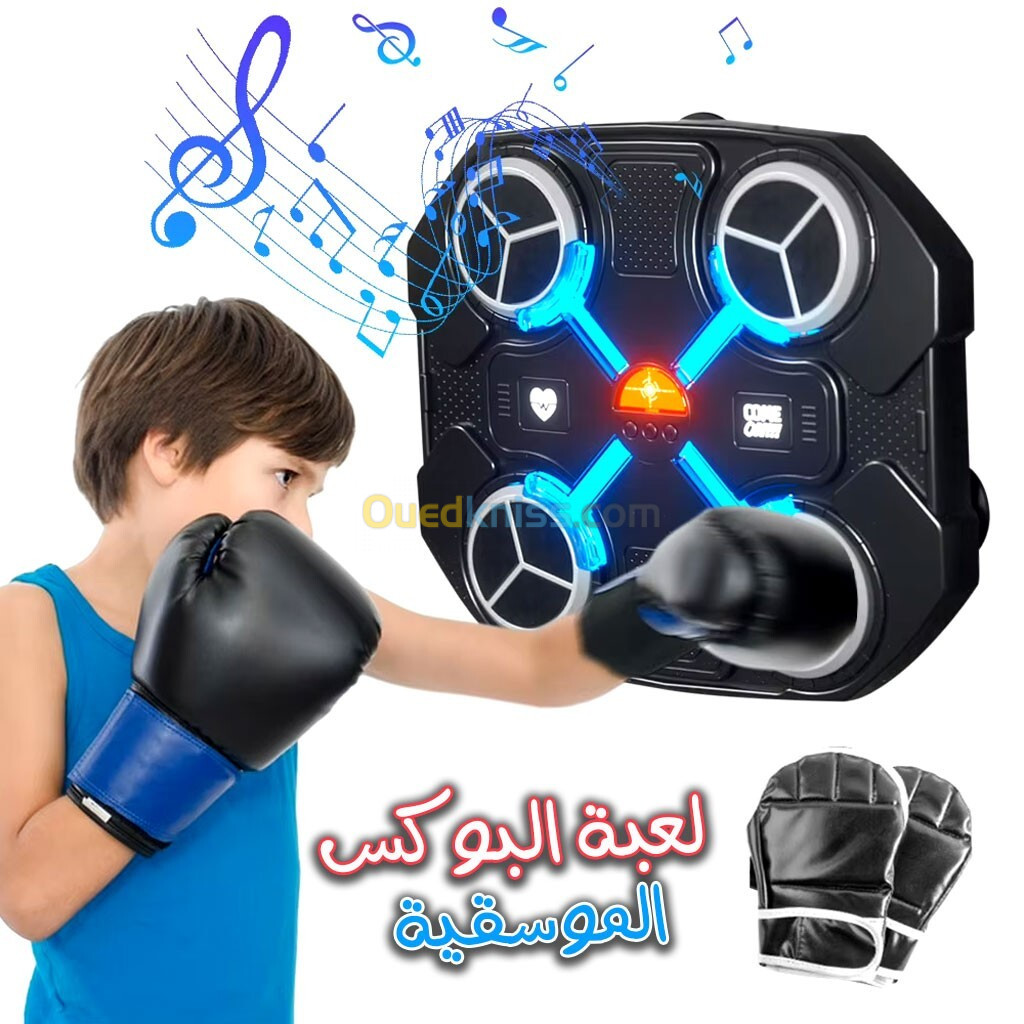 Machine de Boxe Musicale, 3 Vitesses Fixation Mural avec Gants