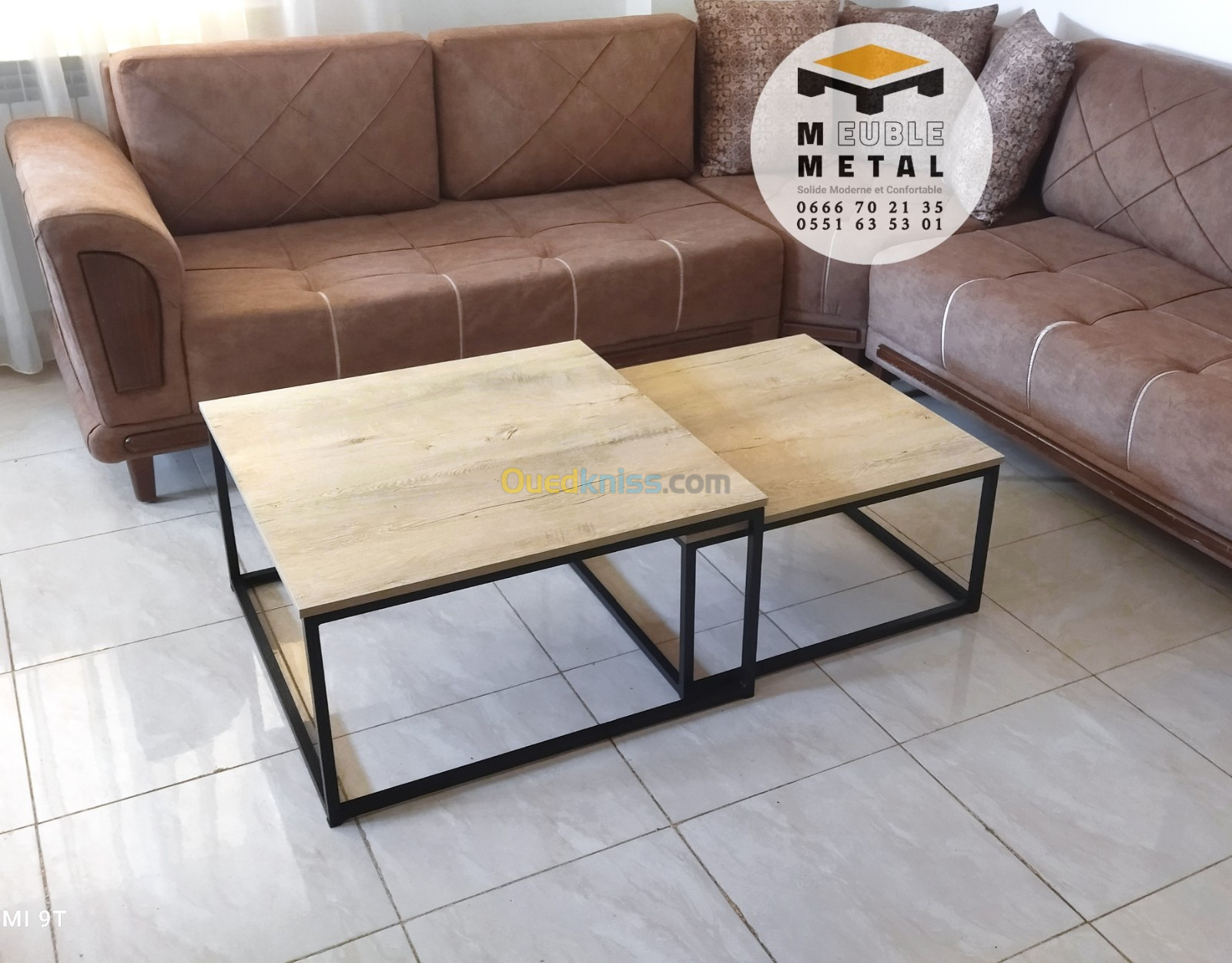 Table basse et table salle a manger en metat