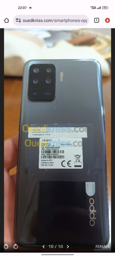 Oppo a94 5g 128/8+4 avec la boîte Oppo a94 5g