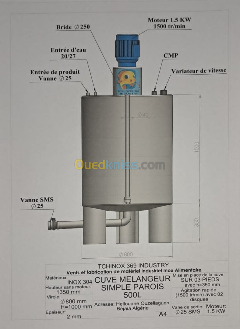 Fabrication des cuve inox et citernes 