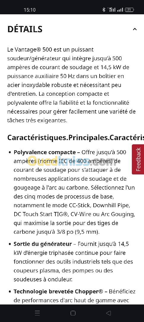 Poste de soudure et groupe électrogène 