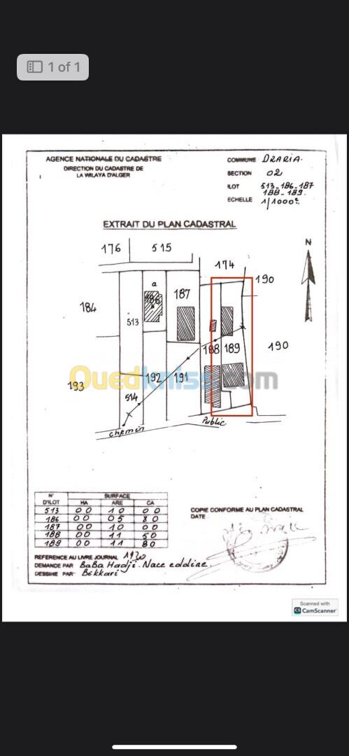 Vente Terrain Alger Draria