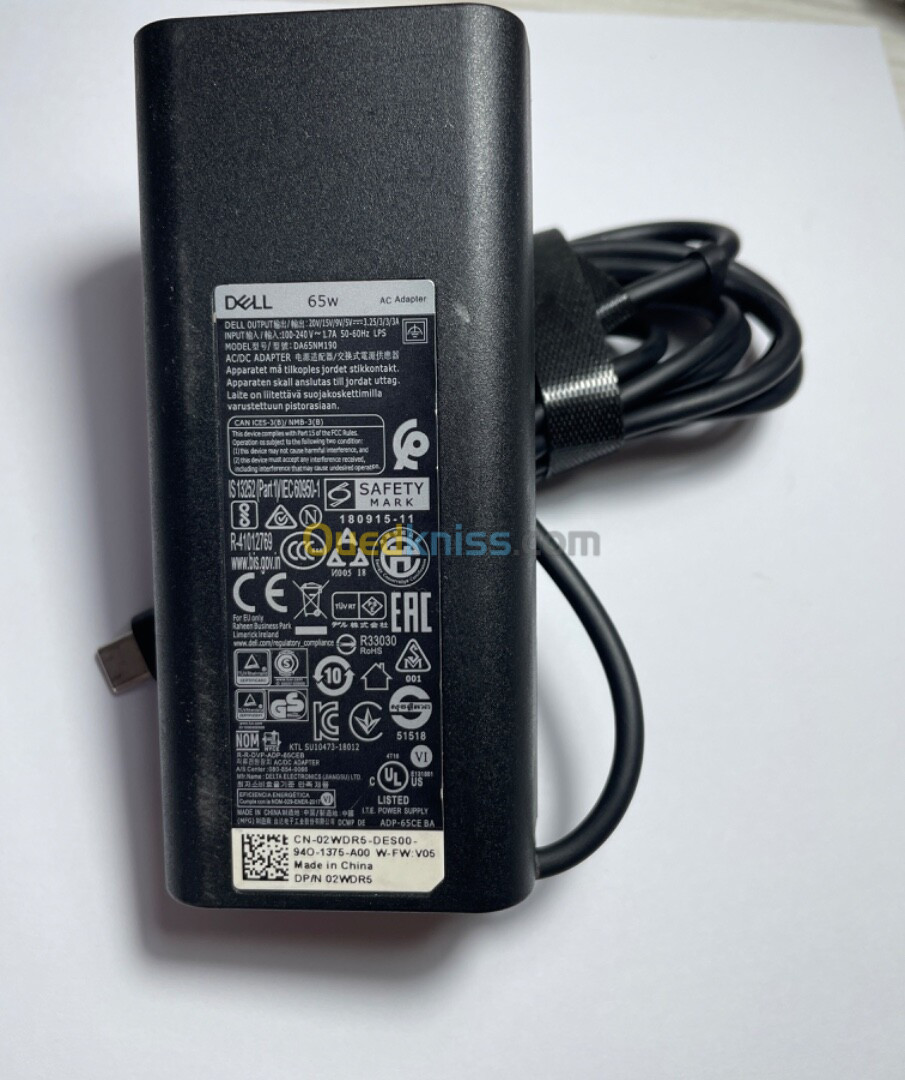 Chargeur 65W Type C Original De la Mark Dell 