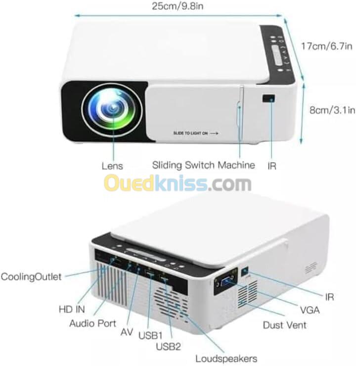 DATASHOW BORREGO T5 1024X600 USB / HDMI / VGA / WIFI