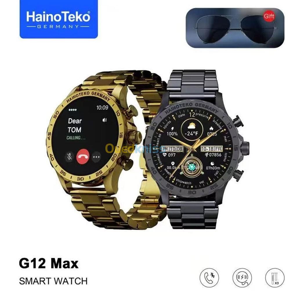 Haino Teko G12 Max Smartwatch avec 2 Bracelets et Lunettes