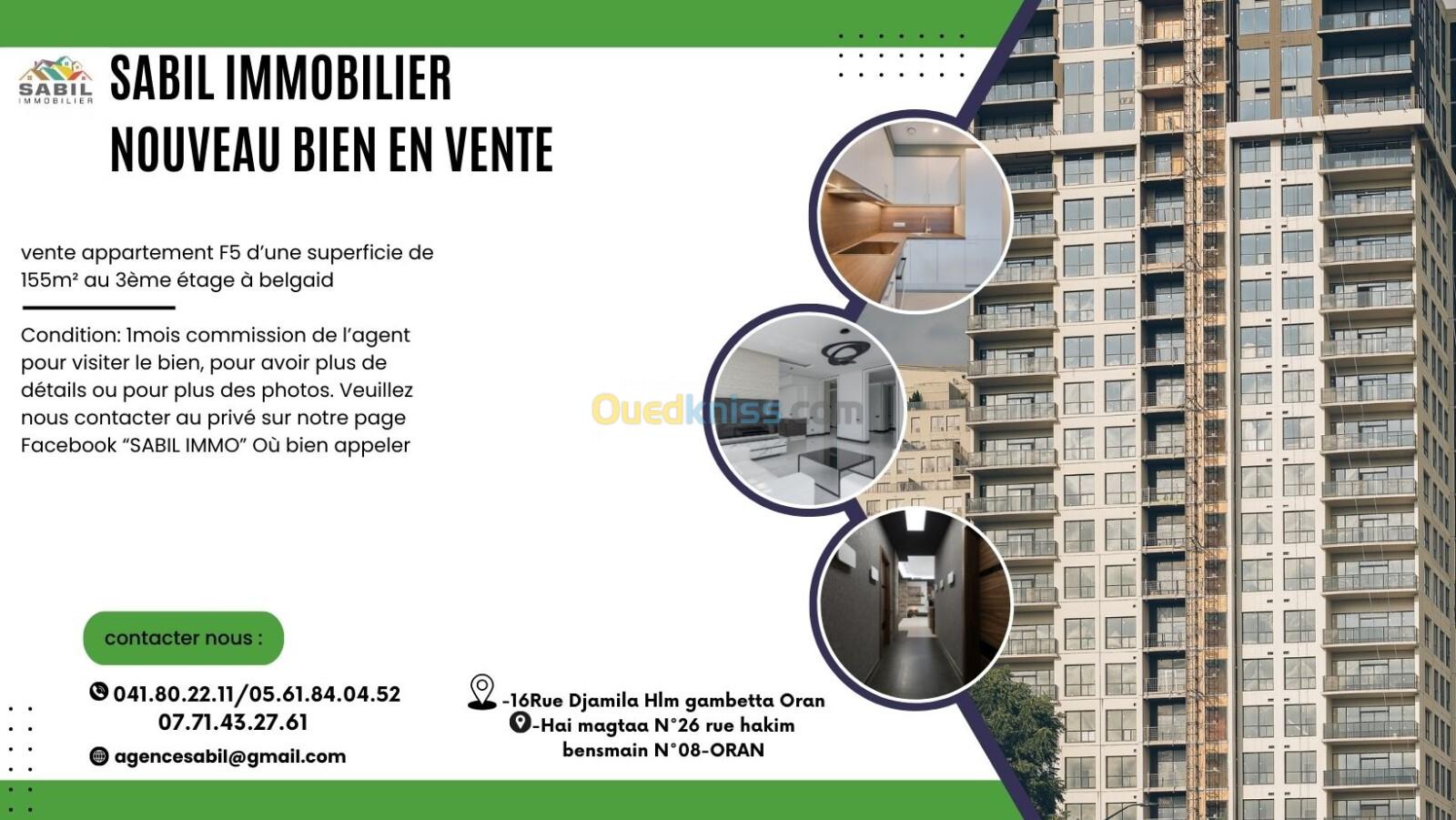 Vente Appartement F5 Oran Oran